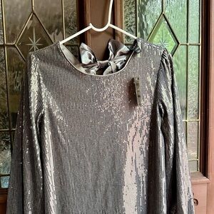 Big Girl Sequin Dress. Size 14-16. Gunmetal. NWT
